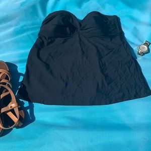 🆕 new J Crew black size XS extra small strapless swimwear top swim
